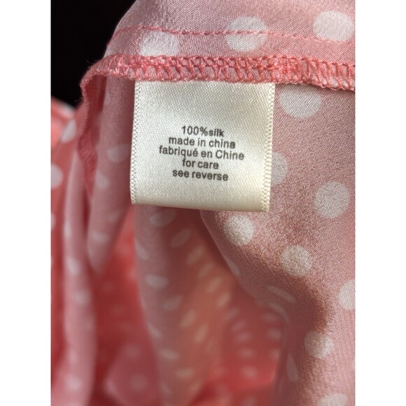 Ronny Kobo Carol Tie Front Pink White Polka Dot Size Medium Midi Dress - Picture 13 of 15